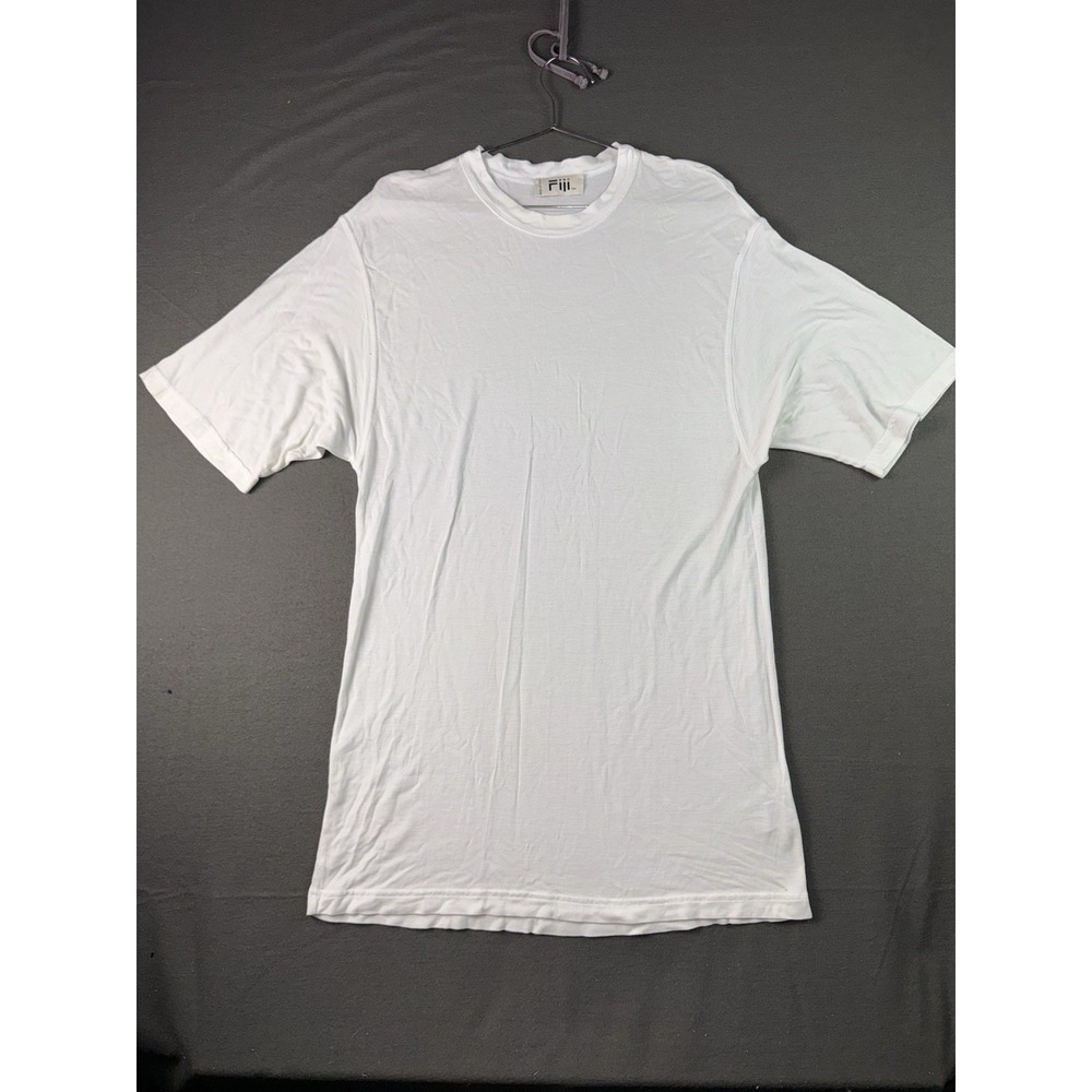FIII Made in Italy Longline T-Shirt Mens Medium White Short Sleeve Crewneck